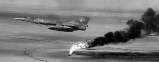 A Mirage IV carries out a reconnaissance mission over Kuwait during the Gulf War of 1991 (US Air Force)